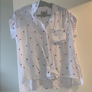 Rails strawberry button down shirt